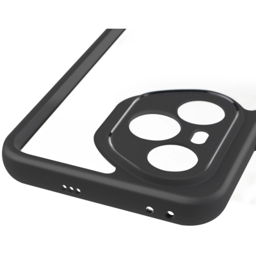 Honor 400 Pro Kılıf Arkası Şeffaf Kenarları Silikon Lüks Roll Kapak - Siyah