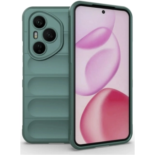 Honor 400 Pro Kılıf Esnek TPU Oyuklu Arka Yüzey Tasarımlı Zore Etnik Silikon Kapak - Koyu Yeşil