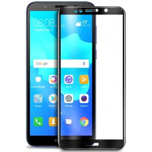 Honor 7s Kırılmaz Cam Tam Kapatan Kenarları Kırılmaya Dayanıklı Cam Ekran Koruyucu - Siyah