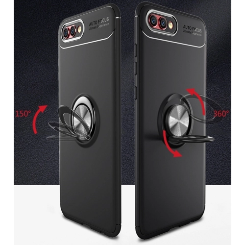 Honor 7s Kılıf Renkli Silikon Yüzüklü Standlı Auto Focus Ravel Kapak - Kırmızı