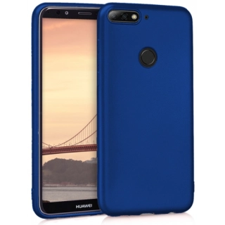Honor 7X Kılıf İnce Soft Mat Renkli Esnek Silikon Kapak - Lacivert