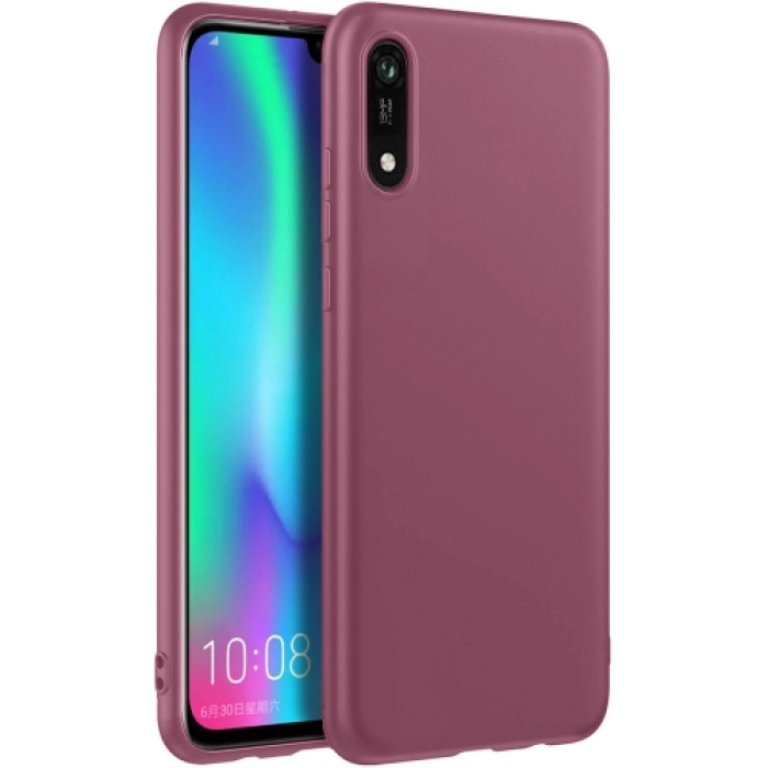 Honor 8s Kılıf İnce Soft Mat Renkli Esnek Silikon Kapak - Mürdüm