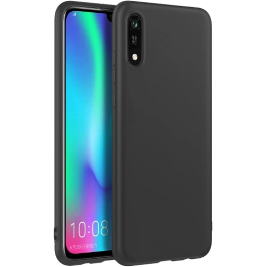 Honor 8s Kılıf İnce Soft Mat Renkli Esnek Silikon Kapak - Siyah