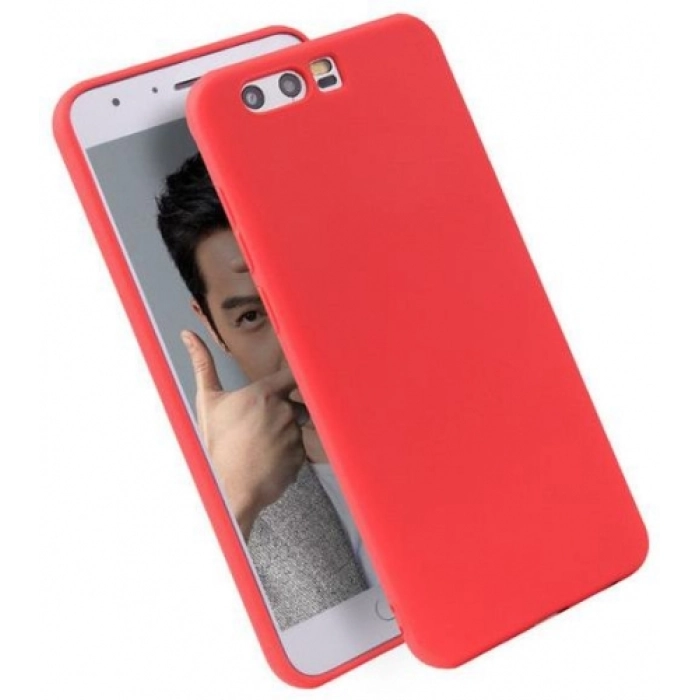 Honor 9 Lite Kılıf İnce Soft Mat Renkli Esnek Silikon Kapak - Kırmızı
