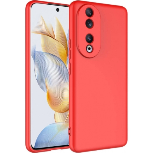 Honor 90 Kılıf İçi Kadife Mat Mara Lansman Silikon Kapak  - Kırmızı