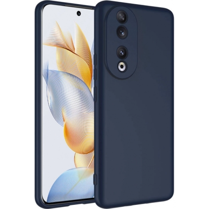 Honor 90 Kılıf İçi Kadife Mat Mara Lansman Silikon Kapak  - Lacivert