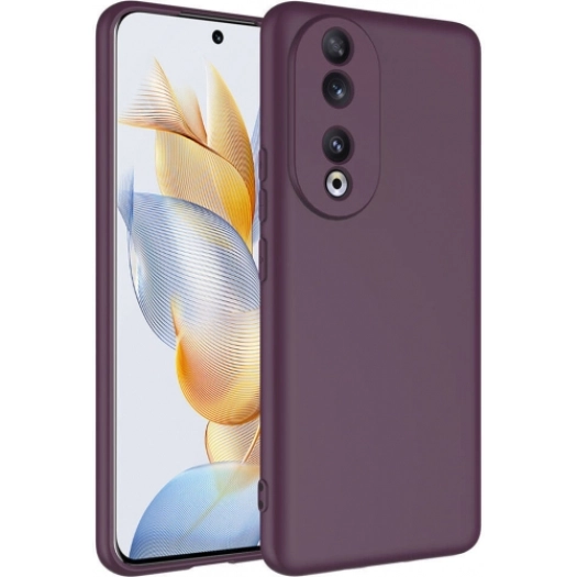 Honor 90 Kılıf İçi Kadife Mat Mara Lansman Silikon Kapak  - Mürdüm