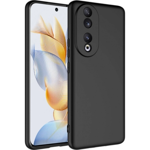 Honor 90 Kılıf İçi Kadife Mat Mara Lansman Silikon Kapak  - Siyah