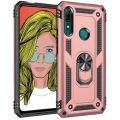 Honor 9x Kılıf Silikon Zırhlı Standlı Yüzüklü Mıknatıslı Tank Kapak - Rose Gold