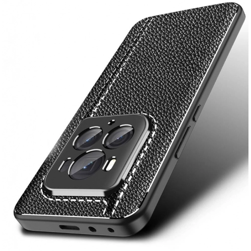 Honor Magic 6 Pro Kılıf Deri Görünümlü Lüks Parmak İzi Bırakmaz Niss Silikon Kapak - Siyah