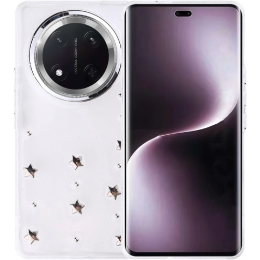 Honor Magic 7 Lite Kılıf Airbag Tasarımlı Desenli Simli Şeffaf Kutup Kapak, Tam Uyumlu - Yıldız