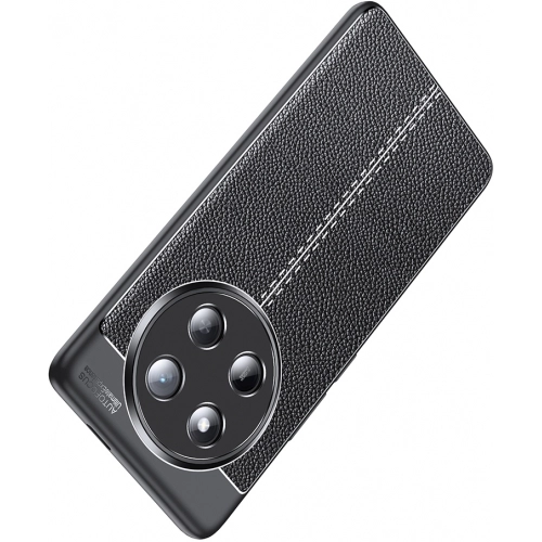 Honor Magic 7 Lite Kılıf Deri Görünümlü Lüks Parmak İzi Bırakmaz Niss Silikon Kapak - Siyah