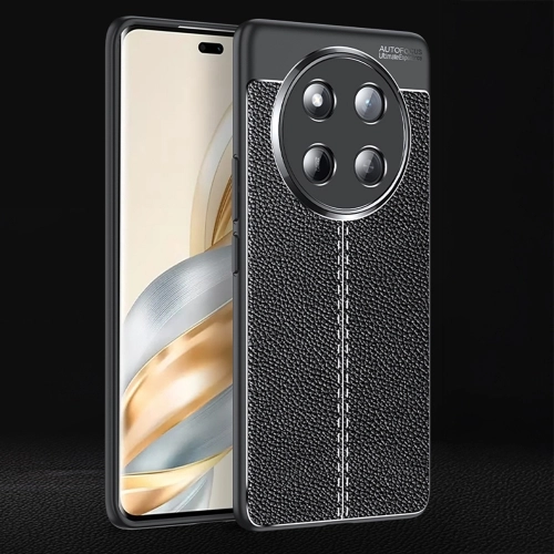 Honor Magic 7 Lite Kılıf Deri Görünümlü Lüks Parmak İzi Bırakmaz Niss Silikon Kapak - Siyah