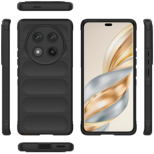 Honor Magic 7 Lite Kılıf Esnek TPU Oyuklu Arka Yüzey Tasarımlı Zore Etnik Silikon Kapak - Koyu Yeşil