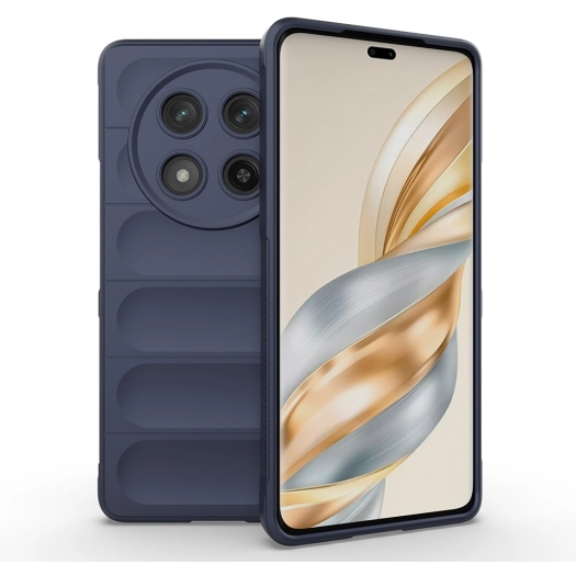 Honor Magic 7 Lite Kılıf Esnek TPU Oyuklu Arka Yüzey Tasarımlı Zore Etnik Silikon Kapak - Lacivert