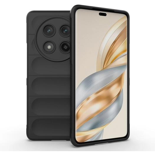 Honor Magic 7 Lite Kılıf Esnek TPU Oyuklu Arka Yüzey Tasarımlı Zore Etnik Silikon Kapak - Siyah