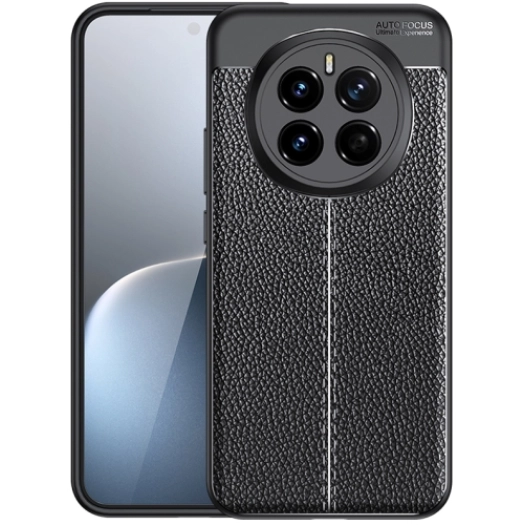 Honor Magic 7 Pro Kılıf Deri Görünümlü Lüks Parmak İzi Bırakmaz Niss Silikon Kapak - Siyah