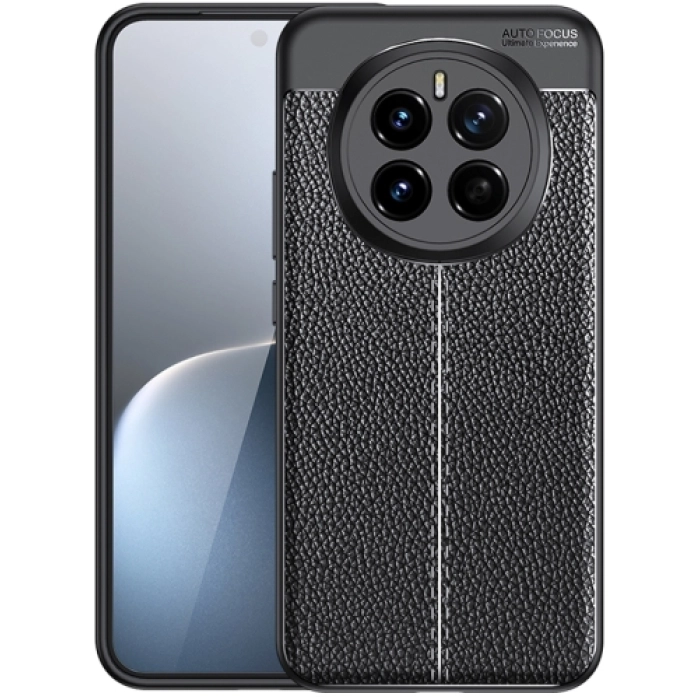 Honor Magic 7 Pro Kılıf Deri Görünümlü Lüks Parmak İzi Bırakmaz Niss Silikon Kapak - Siyah