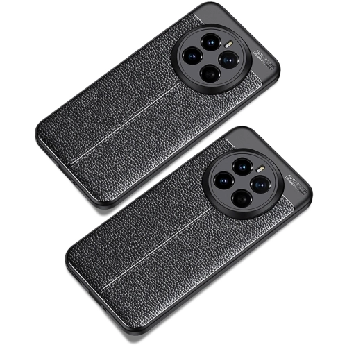 Honor Magic 7 Pro Kılıf Deri Görünümlü Lüks Parmak İzi Bırakmaz Niss Silikon Kapak - Siyah