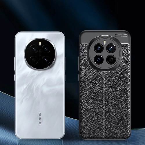 Honor Magic 7 Pro Kılıf Deri Görünümlü Lüks Parmak İzi Bırakmaz Niss Silikon Kapak - Siyah