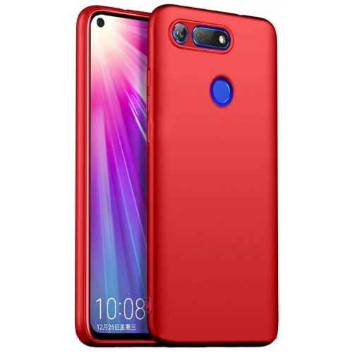 Honor View 20 Kılıf İnce Soft Mat Renkli Esnek Silikon Kapak - Kırmızı