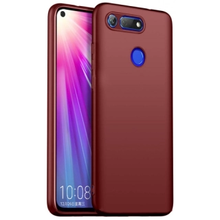 Honor View 20 Kılıf İnce Soft Mat Renkli Esnek Silikon Kapak - Mürdüm
