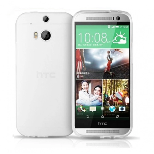 HTC One M8 Kılıf Ultra İnce Kaliteli Esnek Silikon 0.2mm - Şeffaf