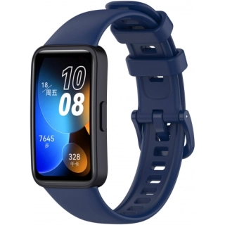 Huawei Band 8  Klasik Kordon Renkli Delikli Yumuşak Silikon Kordon  - Lacivert