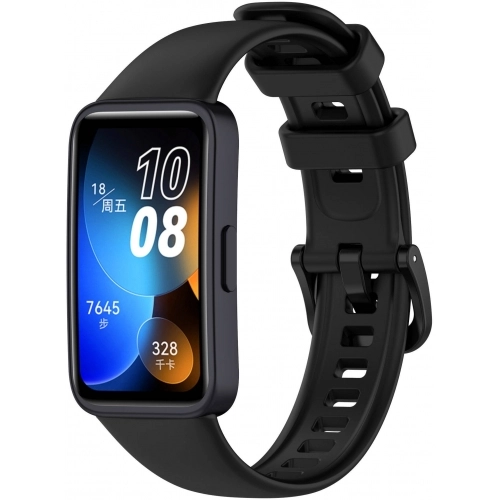 Huawei Band 8  Klasik Kordon Renkli Delikli Yumuşak Silikon Kordon  - Siyah