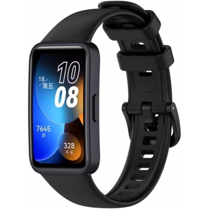 Huawei Band 8  Klasik Kordon Renkli Delikli Yumuşak Silikon Kordon  - Siyah