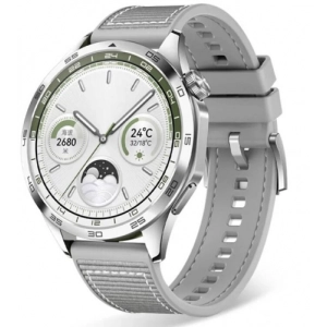 Huawei GT 2 46mm Silikon Kordon Spor Örgü Desen Dikişli KRD-102  - Gri