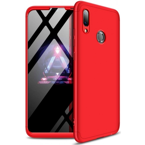 Huawei Honor 10 Lite Kılıf 3 Parçalı 360 Tam Korumalı Rubber AYS Kapak - Kırmızı