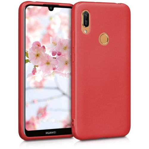 Huawei Honor 8A Kılıf İnce Soft Mat Renkli Esnek Silikon Kapak - Kırmızı