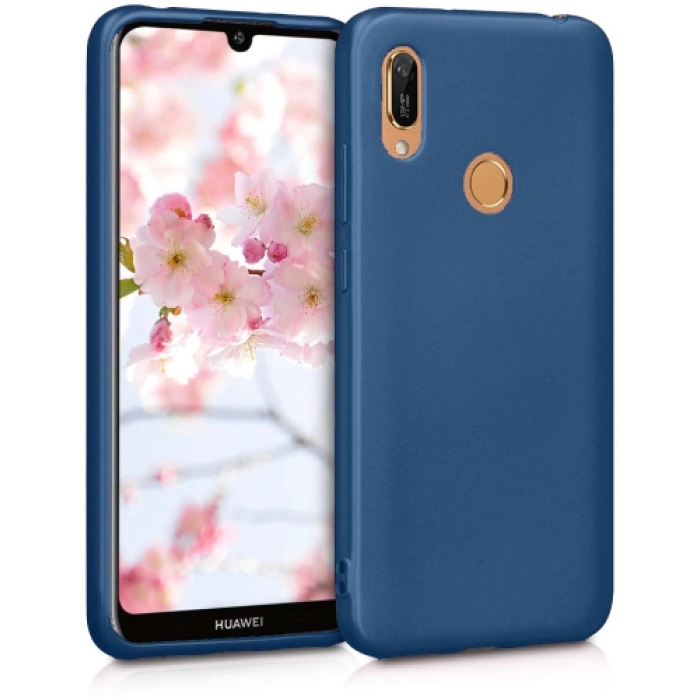 Huawei Honor 8A Kılıf İnce Soft Mat Renkli Esnek Silikon Kapak - Lacivert