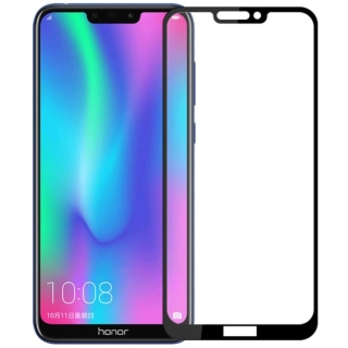 Huawei Honor 8c Kırılmaz Cam Tam Kapatan Kenarları Kırılmaya Dayanıklı Cam Ekran Koruyucu - Siyah