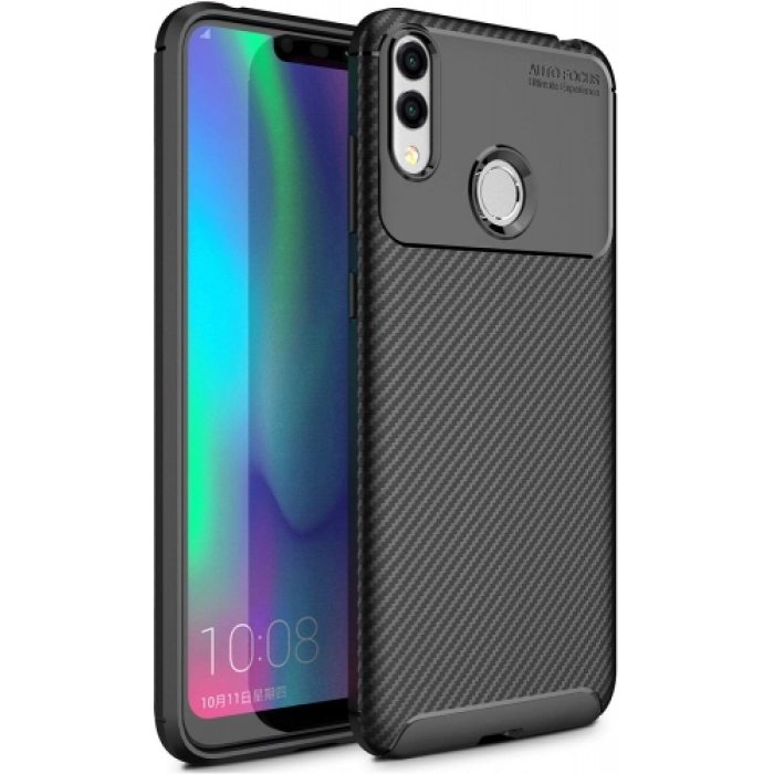 Huawei Honor 8c Kılıf Silikon Parmak İzi Bırakmayan Karbon Soft Negro Kapak - Siyah