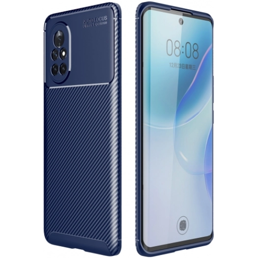 Huawei Honor 8i Kılıf Silikon Parmak İzi Bırakmayan Karbon Soft Negro Kapak - Lacivert