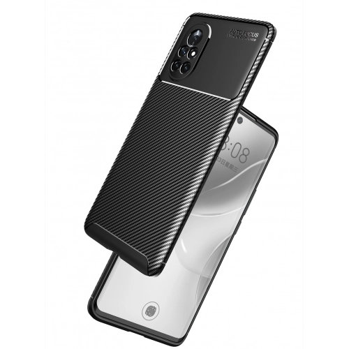 Huawei Honor 8i Kılıf Silikon Parmak İzi Bırakmayan Karbon Soft Negro Kapak - Siyah