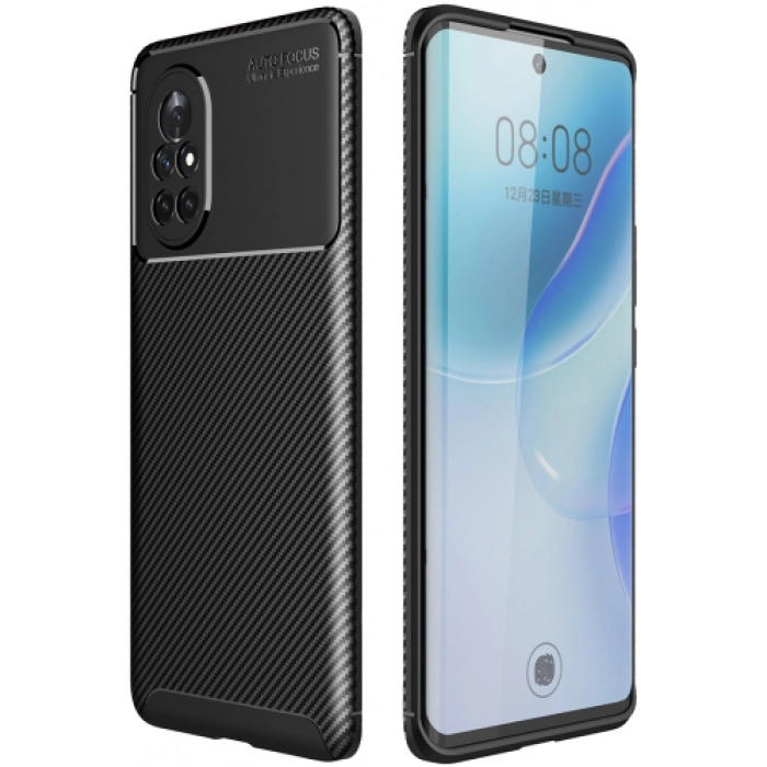 Huawei Honor 8i Kılıf Silikon Parmak İzi Bırakmayan Karbon Soft Negro Kapak - Siyah