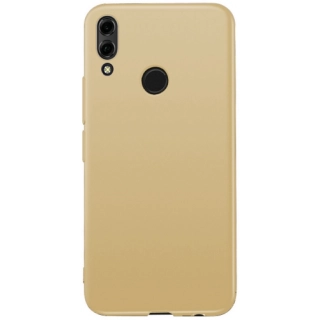 Huawei Honor 8x Kılıf İnce Soft Mat Renkli Esnek Silikon Kapak - Gold