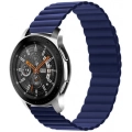 Huawei Honor Magic Watch 2 46mm Çift Renkli Çizgili Parça Desenli Akıllı Saat Kordon Mıknatıslı KRD-52  - Lacivert