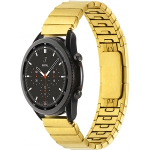 Huawei Honor Magic Watch 2 46mm Metal Kordon Çizgi Tasarım Şık Ve Dayanıklı KRD-82 - Gold
