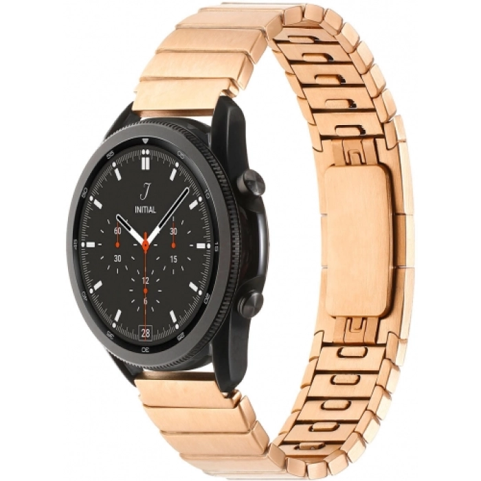 Huawei Honor Magic Watch 2 46mm Metal Kordon Çizgi Tasarım Şık Ve Dayanıklı KRD-82 - Rose Gold