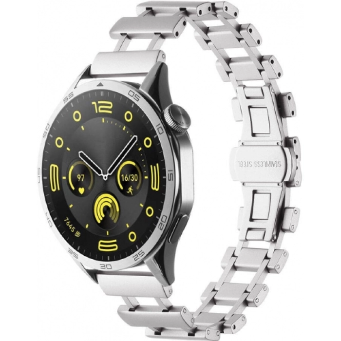 Huawei Honor Magic Watch 2 46mm Metal Kordon Paslanmaz Çelik KRD-96  - Gümüş