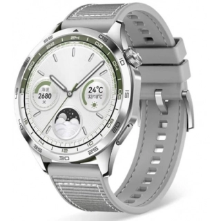 Huawei Honor Magic Watch 2 46mm Silikon Kordon Spor Örgü Desen Dikişli KRD-102  - Gri