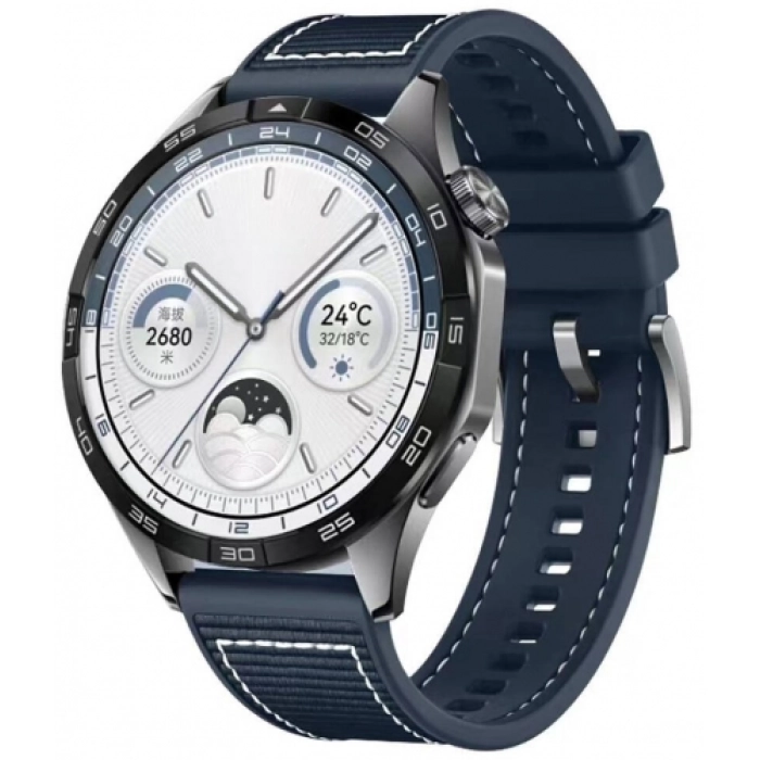 Huawei Honor Magic Watch 2 46mm Silikon Kordon Spor Örgü Desen Dikişli KRD-102  - Mavi