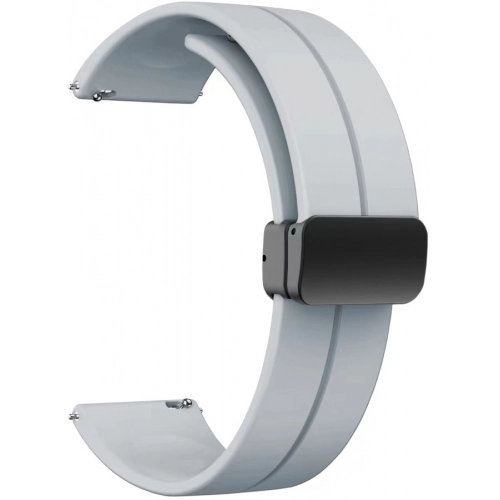 Huawei Honor Magic Watch 2 46mm Silikon Kordon Zore KRD-84 Soft Pürüzsüz Metal Toka - Gri