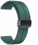 Huawei Honor Magic Watch 2 46mm Silikon Kordon Zore KRD-84 Soft Pürüzsüz Metal Toka - Koyu Yeşil