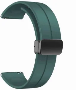 Huawei Honor Magic Watch 2 46mm Silikon Kordon Zore KRD-84 Soft Pürüzsüz Metal Toka - Koyu Yeşil