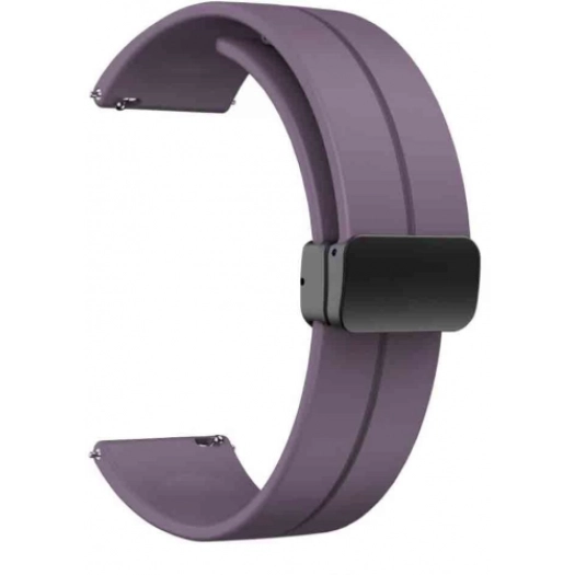 Huawei Honor Magic Watch 2 46mm Silikon Kordon Zore KRD-84 Soft Pürüzsüz Metal Toka - Mor